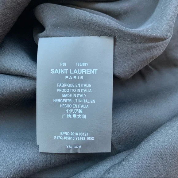 Saint Laurent Lavallière Floral Mini Dress Black NWT Size 38 - Picture 6 of 7